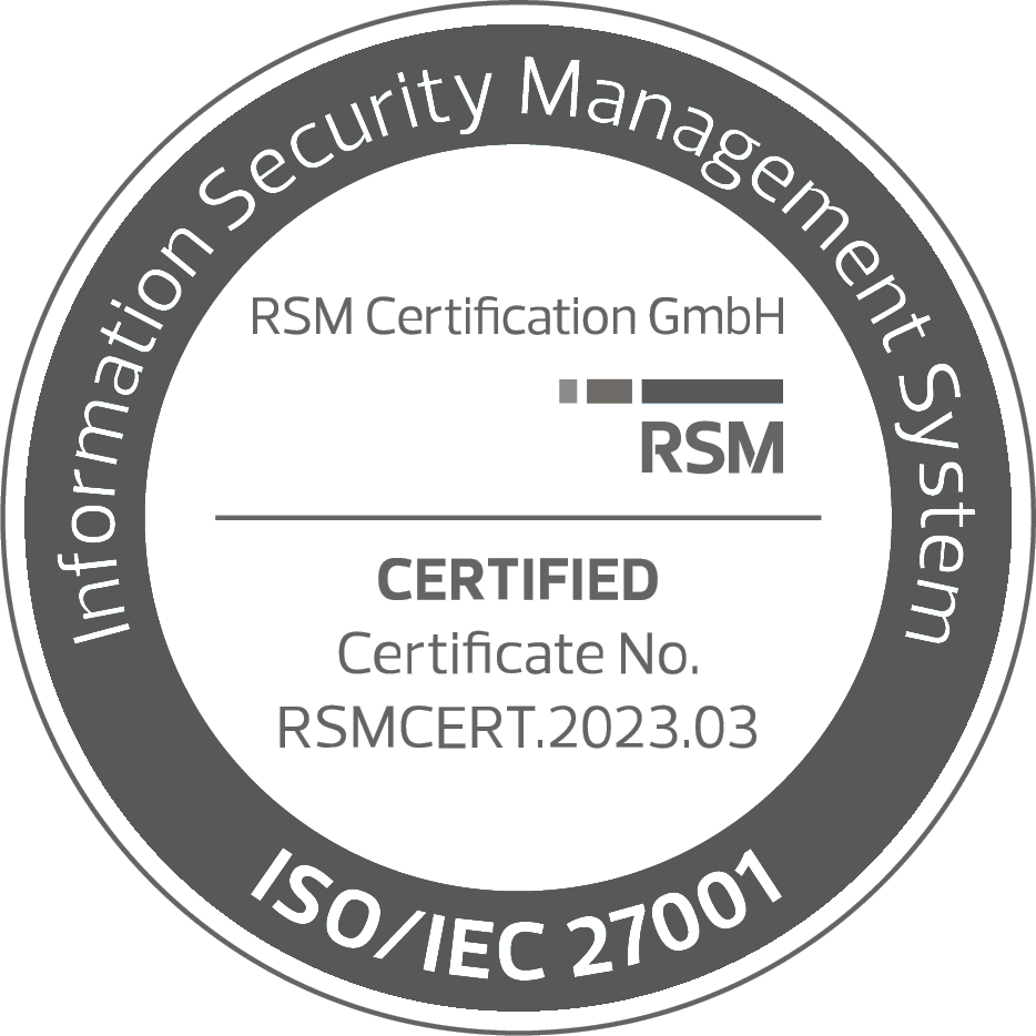 ISO/IEC 27001 zertifiziert